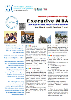 Plaquette du MBA